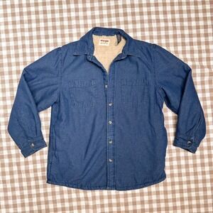 Vintage 1990s Wrangler Denim Sherpa-Lined Shirt Jacket